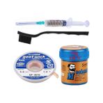 Krem Lehim Solder Paste 138°C Noclean SN42Bİ58 42G Flux Lehim Toplama CP-3015 Lehim Emme Teli 3,0 mm