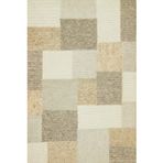 Krem Patchwork Modern Geometrik Etnik Eskitme Desenli Boho Makinada Yıkanabilir Hafif Hav Toz Vermez Leke Tutmaz Kaymaz Taban Dijital Makine Baskı Halı Oturma Odası Salon Yolluk Koridor Mutfak Halısı