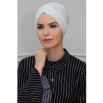 Krem Pratik Hazır Geçmeli Tesettür Bone Sandy Kumaş Üç Çapraz 1803_40