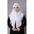 Krem Pratik Hazır Geçmeli Tesettür Eşarp Sandy Kumaş Yırtmaçlı Düz Hijab 2310_40