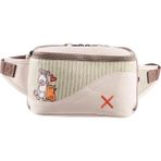 Krem Rengi Kedi & Köpek Desenli Kanvas Unisex Göğüs ve Bel Çantası - Karışık