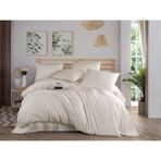 Krem Renkli Natural Çizgili Çift Kişilik Nevresim Takımı - 200 x 220 cm