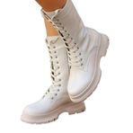 KREM SAKNUK CİLT BAĞCIKLI FERMUARLI TOPUK BOYU 5 CM TAM BOY 29 CM SU GEÇİRMEZ KAYDIRMAZKADIN ÇİZME Krem 38
