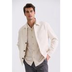 Krem Slim Fit Bebe Yaka Mevsimlik Mont
