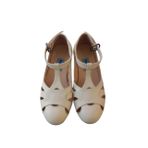 KREM, STRAPORA, SWİNG, LİNDY HOP, DANS VE SPOR AYAKKABISI, KAPALI BURUN, 1.5 CM TOPUK, DÜZ TABAN (EU Ayakkabı Beden Sistemi, Yetişkin, Sayısal, Orta, 35)