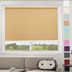 Krem termal karartma stor perde, 115 x 220 cm, %100 karartma, su geçirmez, kumaş, kolay kurulum aksesuarları, iç/dış mekan girintisi için enerji tasarrufu