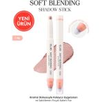 Kremsi, Kolayca Uygulanan ve Sabitlenen Fırçalı Kalem Far CLIO Soft Blending Shadow Stick (G303) - G303 Angelic Peach
