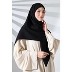 Krep Büyük Boy Eşarp 120x120 Siyah Renk