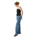 Krep Scuba Kumaş Drape Detaylı Asimetrik Straplez Body