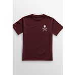 Kretas Bordo Tişört Skeleton Heavy Metal Skull Iskelet Rock Minimal Ön Unisex T-shirt