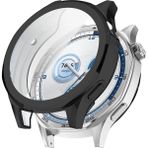 Kreton Huawei Watch Gt5 46MM ile Uyumlu Kasa ve Ekran Koruyucu 360 Tam Koruma Silikon Kılıf - Siyah