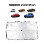 Krh&Shopping Araç İçi Ön Cam Şemsiye Güneşlik 57,1" X 31,1" Uygun Çoğu Araç İçin Dayanıklı Titanyum Kaplama