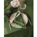 Kristal | 6'lı Yılbaşı Temalı Ponponlu Peçete 38 X 38 Cm (Haki Yeşili)