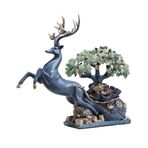 Kristal Ağaç Ev Kristal Servet Ağacı Geyik Süslemeli Ayrılabilir Feng Shui Para Dekorasyonu Yapay Ağaçlar (Yeşil)