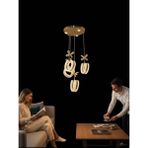Kristal Alyans Modern Sarkıt LED Avize 4 Top - Gold