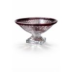 Kristal Ayaklı Meyvelik Kase, Mürdüm Rengi, Oval, 31 cm Çap, 16.5 cm Yükseklik, Şık Tasarım