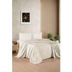 Kristal Bamboo Lastikli Çarşaflı Çift Kişilik Pike Takımı Krem