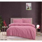 Kristal Bytaç Çift Kişilik Terry Cotton Puzzle Fuşya Nevresim Takımı - 200 x 220 cm