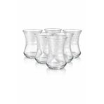 Kristal Cam 6'lı Çay Bardağı Yükseklik 9cm çap 6cm Gümüş Renk Yaldız