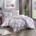 Kristal Çift Kişilik Ranforce Nevresim Takımı Motif Lila