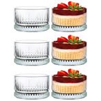 Kristal Desenli Cam Kase Seti, Şeffaf, 6'lı, Tatlı ve Meze Sunumu İçin, Bulaşık Makinesinde Yıkanabilir, Modern Tasarım