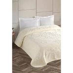 Kristal Ekru Çift Kişilik Battaniye 220X240 Polyester Doku ile Yumuşak ve Rahat - 220 x 240 cm