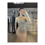 Kristal İşlemeli Balık Model Abiye bej 38