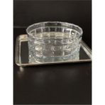 Kristal Kesme Cam Salata Kasesi Kare Dekor 19 cm - 1 Adet