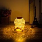 Kristal Küre Hava Nemlendirici, RGB Renkli LED Işıklı, Ahşap Standlı, Ultrasonik Buhar Difüzör, Dekoratif Ortam Nemlendiricisi