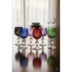 Kristal Market 6'lı Bohemia Kristall 150ML Lüks Kahve Yanı Su Bardağı Royal Desen - Renkli