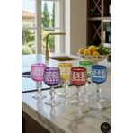 Kristal Market El Yapımı Bohemia Crystal Haven Desen Özel Tasarım Avangart Bardak Seti 6'lı - Renkli