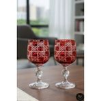 Kristal Market El Yapımı İkili Kristal Bohemia Renkli Lüks Kristal Ayaklı Kadeh Kahve Yanı Su Bardağı