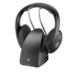 Kristal Netliğinde Tv Sesi İçin Sennheiser Rs 120-W Kablosuz Kulak Üstü Kulaklıklar - Hafif Tasarım, 3 Ses Modu, 60 M Sinyal Aralığı, Verici/Şarj Cihazı Kombinasyonu Dahil - Siyah