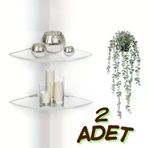 Kristal Netlik Serisi: Crystal-Line 8mm Akrilik Duvar Rafı | İki Adet Şeffaf Banyo/Mutfak Düzenleyici Seti (18cm)