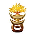 Kristal Para Ağacı Masa Üstü Ev Feng Shui Süsü, Altın Çubuklu Sitrin Şans Ağacı Dekorasyonu Feng Shui Değerli Taş Ağacı (Altın)