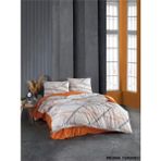 Kristal Ranforce Tek Kişilik Nevresim Takımı - 160 x 220 cm - Turuncu