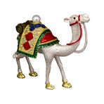 Kristal Taş İşlemeli Dekoratif Deve Biblosu, Metal, 14 cm x 17 cm, Renkli (Gümüş Rengi)