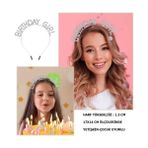 Kristal Taşlı Gümüş Birthday Girl Parti Tacı - RENK