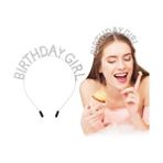 Kristal Taşlı Gümüş Birthday Girl Parti Tacı - Renkli