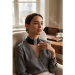 Kristal Taşlı Hasır Dizim Oniks Taşlı Tasma Kolye