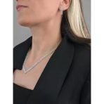 Kristal Taşlı Su Yolu Model Yılbaşı - Abiye - Düğün -Event Kolye Küpe Set