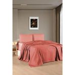 Kristal Waffle Çift Kişilik Pike Takımı 200 x 230 cm - %100 Pamuk - Yeni Renkler - Kiremit