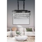 Kristalim Gümüş Detaylı 70x30 Cm'lik Kristal Taşlı Lüks Avize - Yatak Odası - Salon - Mutfak Gümüş