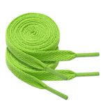 Kristin Fox 2 çift düz ayakkabı bağcıkları, spor ayakkabı, atletik, koşu ayakkabısı, bot ipleri, Neon Yeşil(2 Çift), 63.00inch (160cm)