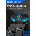 Krizantem Kulak Içi Oyuncu Kulaklığı Bluetooth Mikrofonlu Tüm Telefonlara Uyumlu Işıklı Gaming Kulaklık - Mavi - Siyah