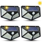 Krizantem Sensörlü 4lü Güneş Enerjili Solar Aplik Bahçe Garaj Giriş Aydınlatma Kafe Havuz Otopark Lamba - 3000K (Sıcak Beyaz)