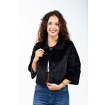 KRK Kadın Siyah Düğmeli Gelin Ve Abiye Fok Bolero