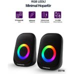 Krl 2’li Tak Çalıştır USB Bilgisayar Hoparlörü – Rgb, Güçlü Ses, Kompakt Tasarım, Telefona Bağlanabilir - Siyah