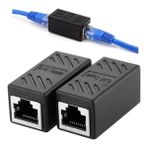 Krl RJ45 Cat6 Cat7 Cat8 Ethernet Kablo Uzatma Aparatı Siyah