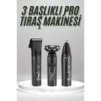 Krm Dijital Göstergeli 3 Başlıklı Tıraş Makinesi Islak Kuru Lazer Öncesi Günlük Krm